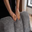 Fauteuil d'appoint de style Mid-Century moderne, fauteuil en forme de nuage avec structure en bois massif, fauteuil en chenille pour salon, chambre à coucher, balcon-1390622457