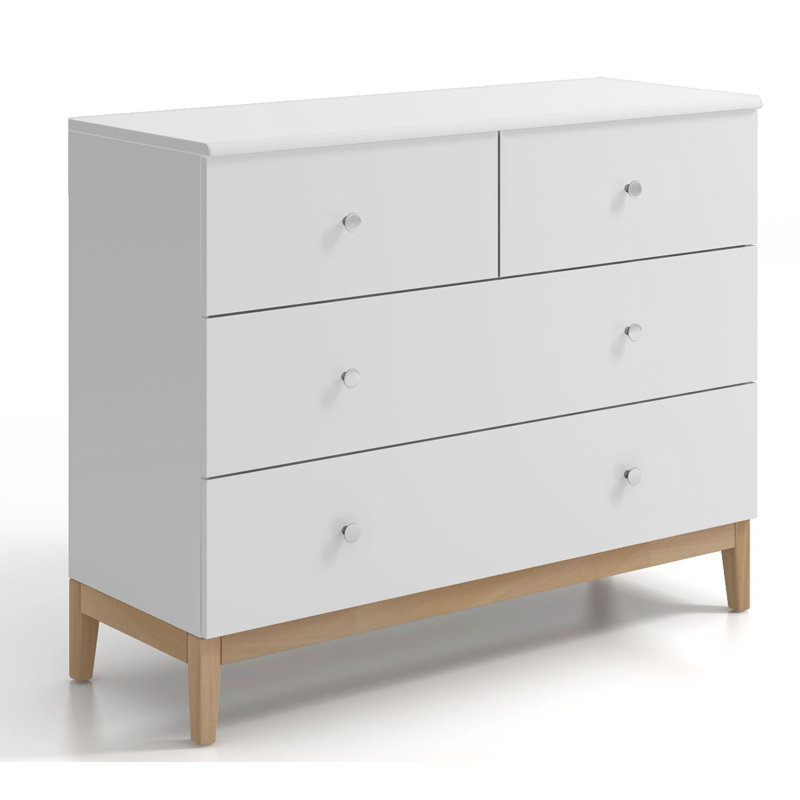 Alyssa Solid Wood 120cm W 4 - Drawer Chest of Drawers