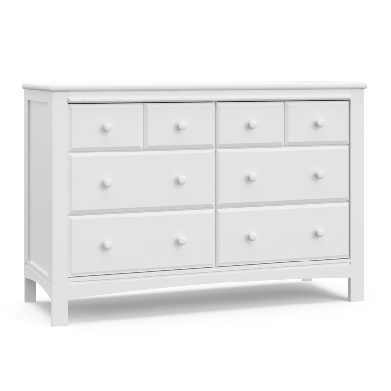 Commode double 6 tiroirs Benton, Blanc