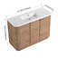 Meuble-lavabo autoportant Serene et ensemble lavabo en résine blanche avec portes à fermeture en douceur-135533592