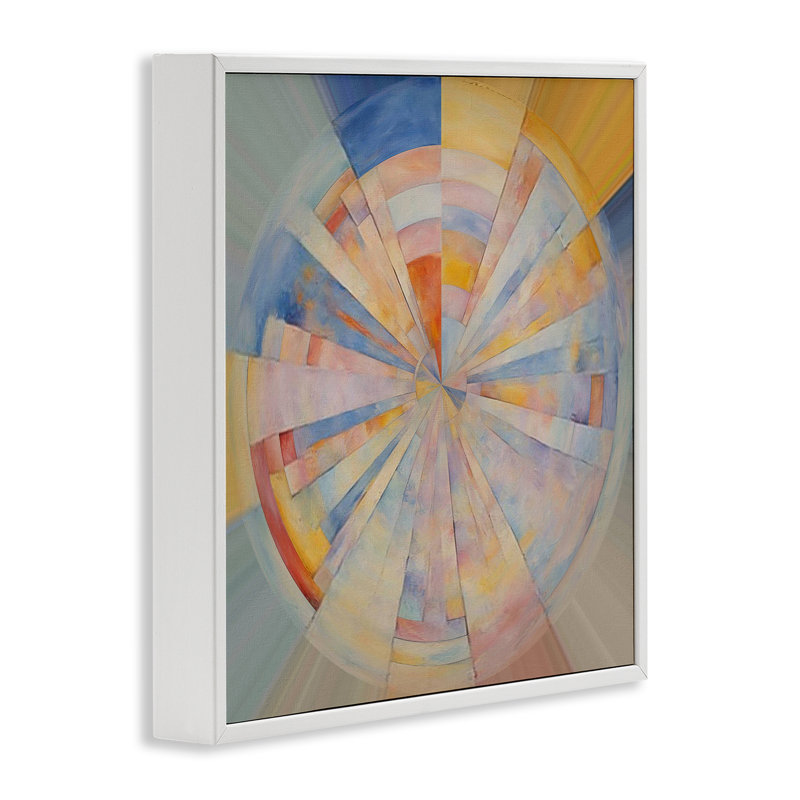 «Circle In Abstraction», art giclée par Noah Bay, Estampe numérique encadrée blanc bord de mer, H 17 po x l 17 po