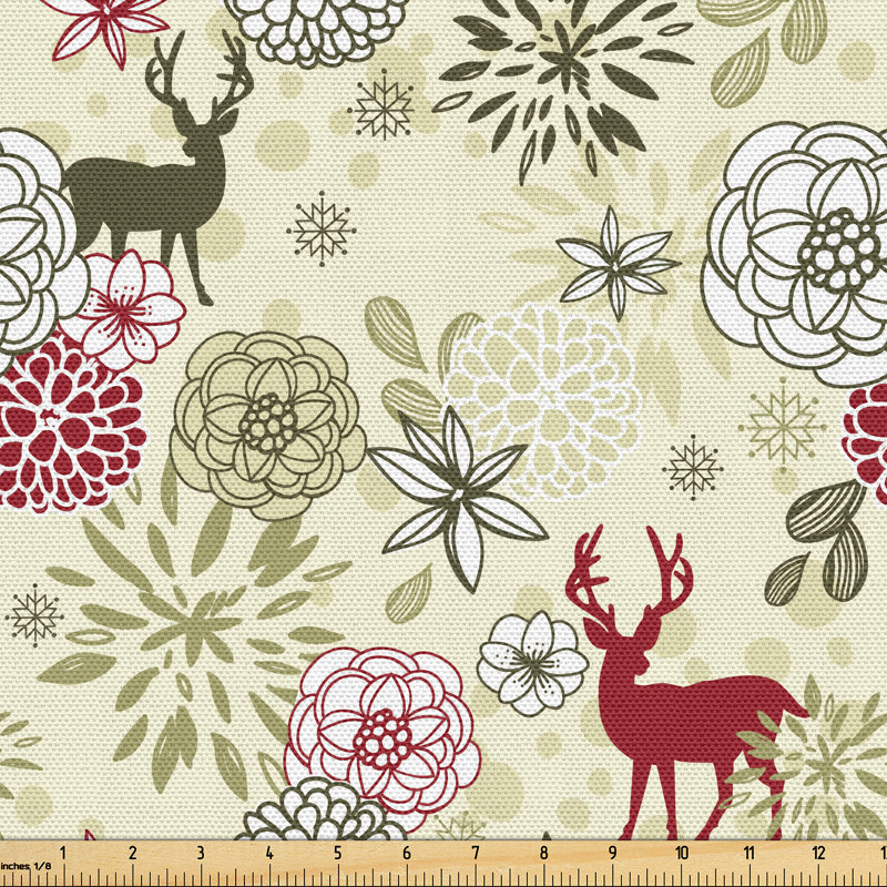 theophilos Deer Flowers Fabric