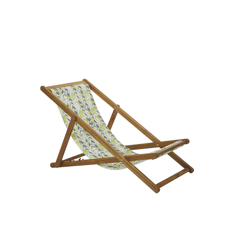 Dalmazio Folding Deck Chair, Geometric 1, Beige
