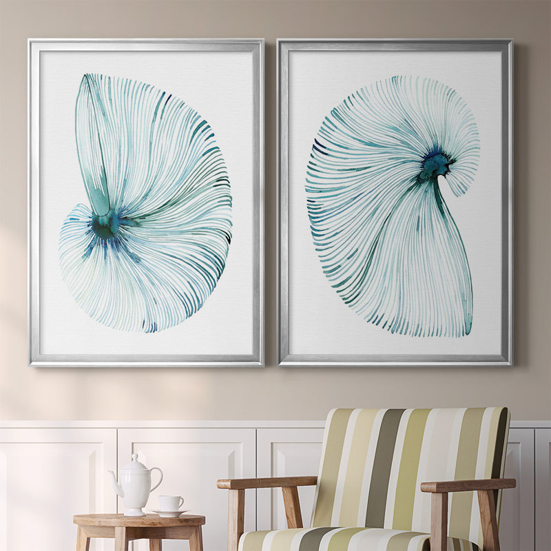 "Eye Of The Ocean I" 2-Piece Painting Print, Silver, 36.5" H x 53" W x 1.25" D