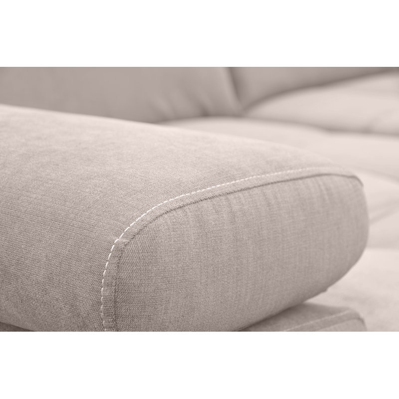 Jafiya 4 Seater Velvet Sofa Bed, Taupe, Left Hand Facing