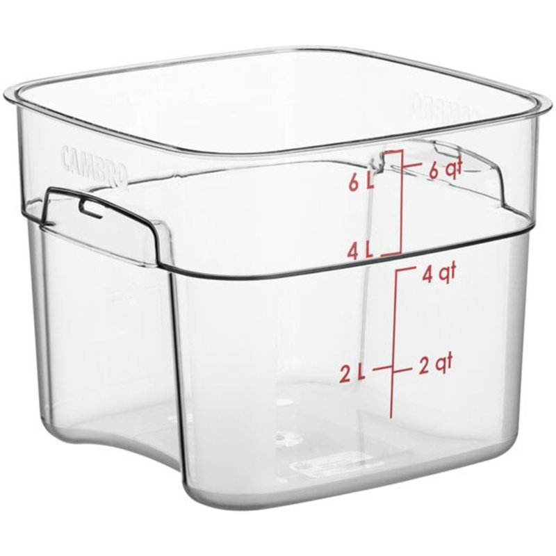 Cambro Camsquares Freshpro 6 pte Contenant alimentaire transparent en polycarbonate - Certifié NSF