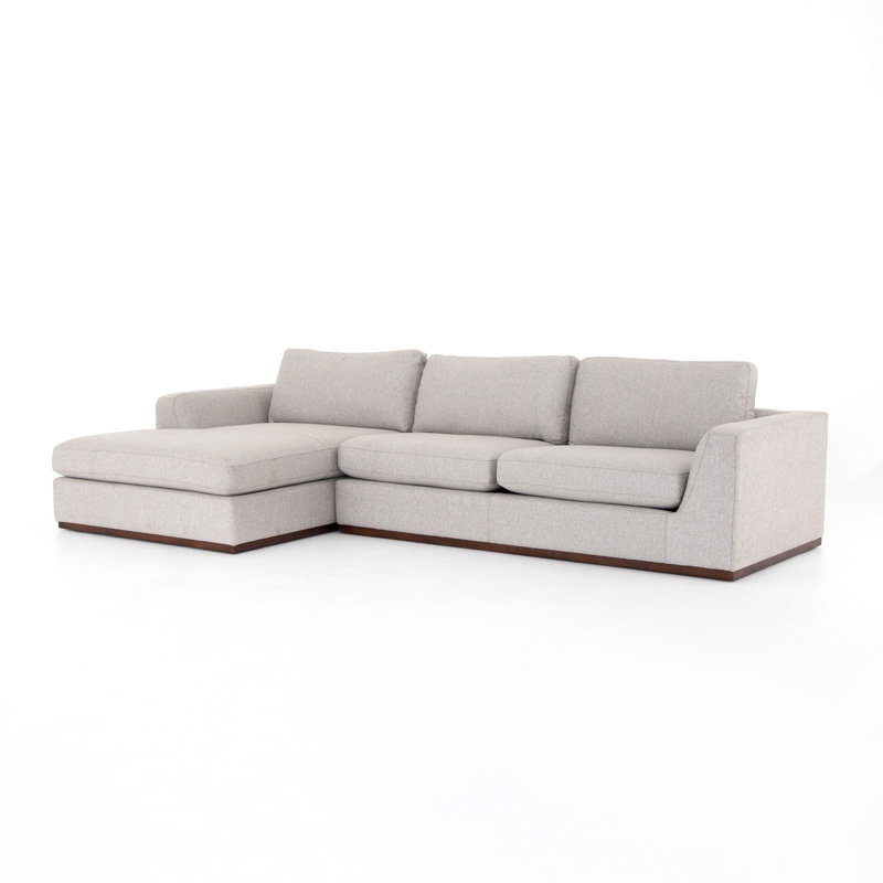 Colt Modular Chaise Sectional, Left Hand Facing, Aldred Silver Polyester Blend