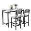 Table de salle à manger moderne et chaises pour 2 personnes, ensemble de table de salle à manger avec finitions en marbre et 2 chaises rembourrées-519649722