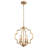 4-Light Brushed Gold Chandeliers for Dining Room, 15.6" Geometric Pendant Light Fixture
