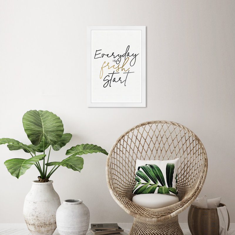 Impression d'art mural typographique et citation «Everyday is a Fresh Start Minimal Glam»