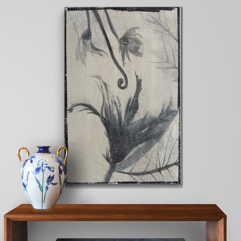 «Silk Botanicals II», peinture sur toile tendue, H 48 po x l 36 po x P 1 po