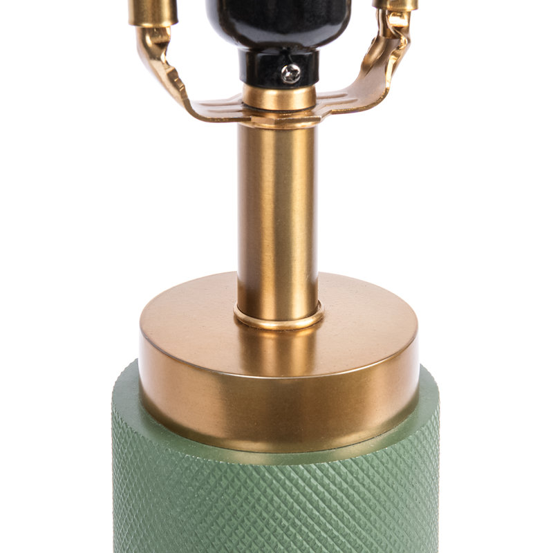 Textured Metal 3 Tiered Cylinder Table Lamp, Green/Bronze