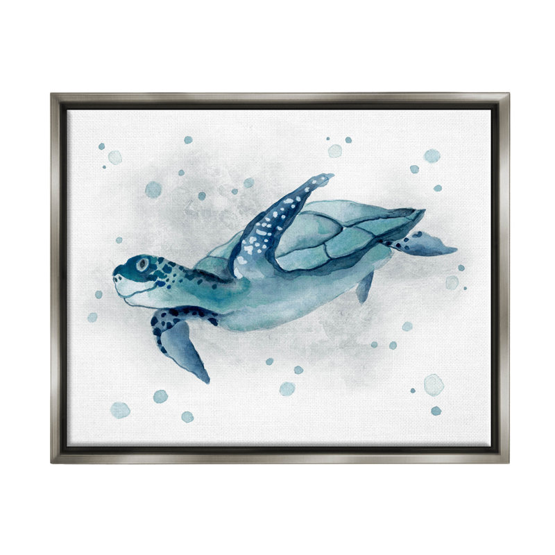 «Sea Life», art giclée par Janet Tava, H 24 po x l 30 po x P 1,5 po, Cadre flottant gris lustré