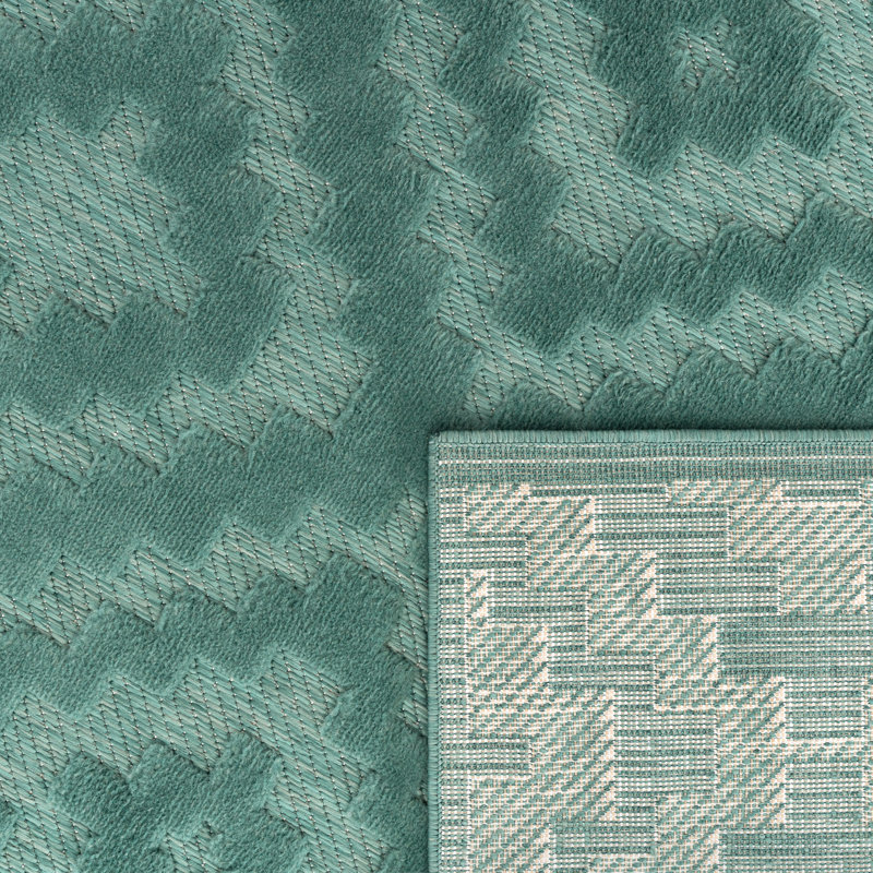 Tapis intérieur / extérieur en polypropylène tissé à la machine Jaimir, Rectangle 5 pi 3 po x 7 pi 3 po