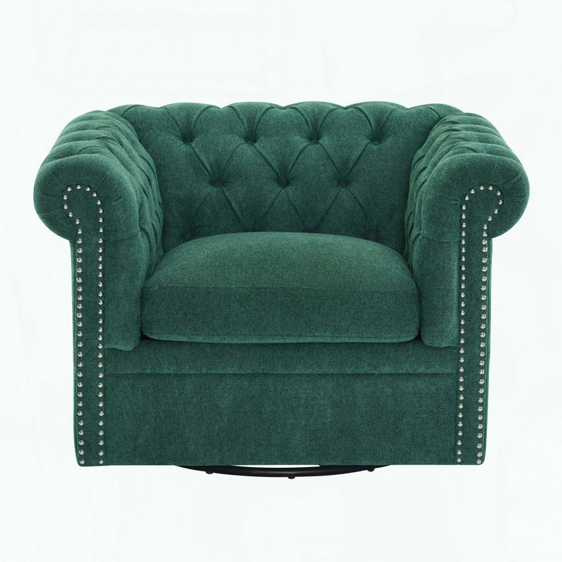 Fauteuil club pivotant Chesterfield - capitonné et clouté