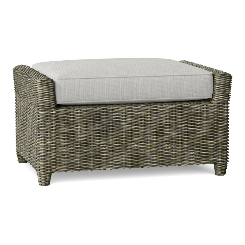Sag Harbor Outdoor Ottoman, Sailcloth Seagull, Driftwood
