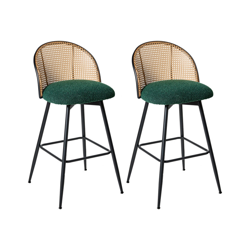 Set of 2 Bar Chairs NATHAN Swivel, 66", Green