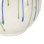 Vase décoratif abstrait en céramique blanc avec motif goutte et poignées vertes et bleues