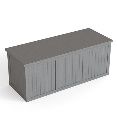 112 Gallon Outdoor Wooden Deck Box for Patio Cushion and Garden Tools Storage by CENSTEEL