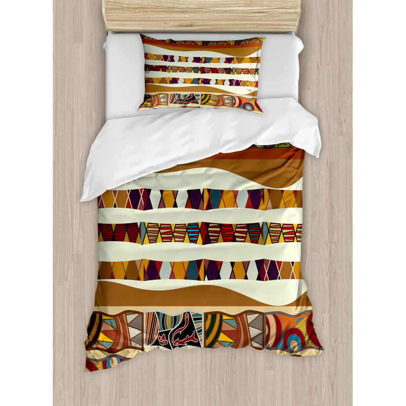 Tribal Modern & Contemporary Polyester Geometric Shapes Duvet Cover, Twin