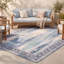Tapis bleu marine abstrait moderne en polyester lavable Harbor-717612744