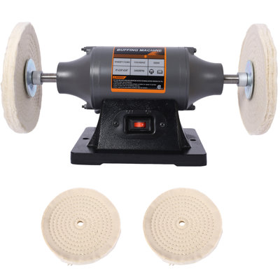 8-Inch Electric Bench Buffer Grinder, 7.6 x 7.6 x 22.8 Inches, ABS+Steel, 550W Motor, Includes 4 Buffing Wheels, 3450 RPM, CSA Certified
