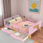 Lit plateforme avec tiroirs de rangement, garde-corps, petite tablette et crochets-1178812074-1178812055