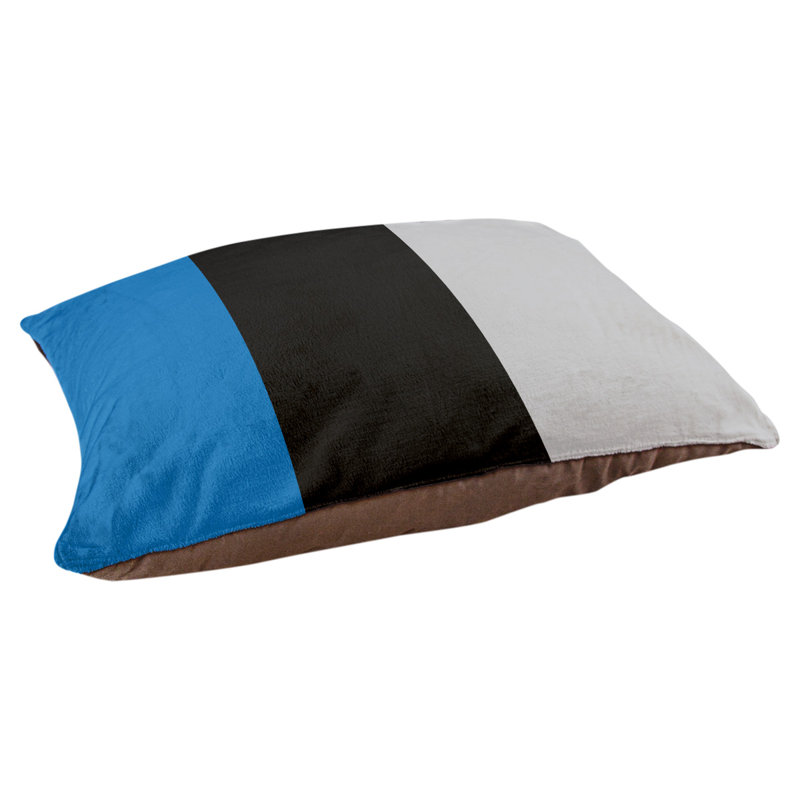 Coussin Designer, Grand (L 40 po x l 50 po), Bleu / noir / argent
