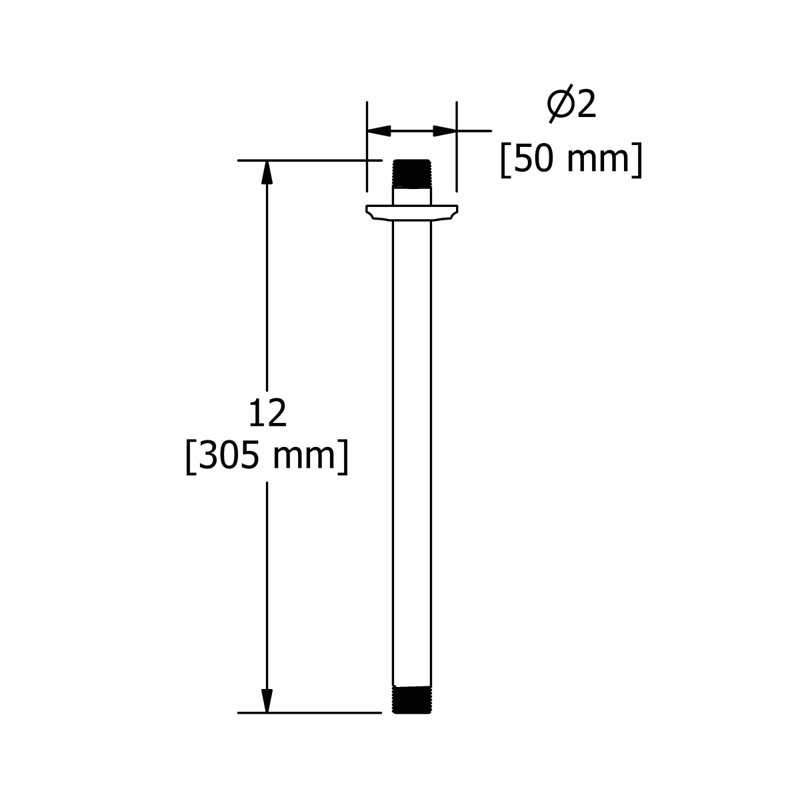 Riobel 12" Ceiling Mount Shower Arm, Brushed Gold