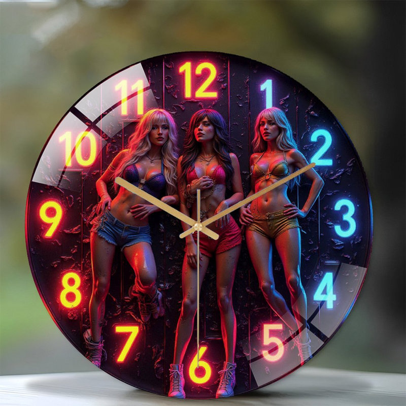 Horloge murale moderne en verre 12 po