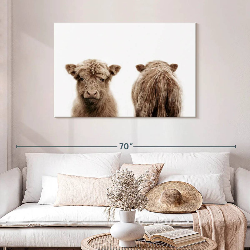 Portrait de vache Brampt Highland, H 30 po x l 45 po