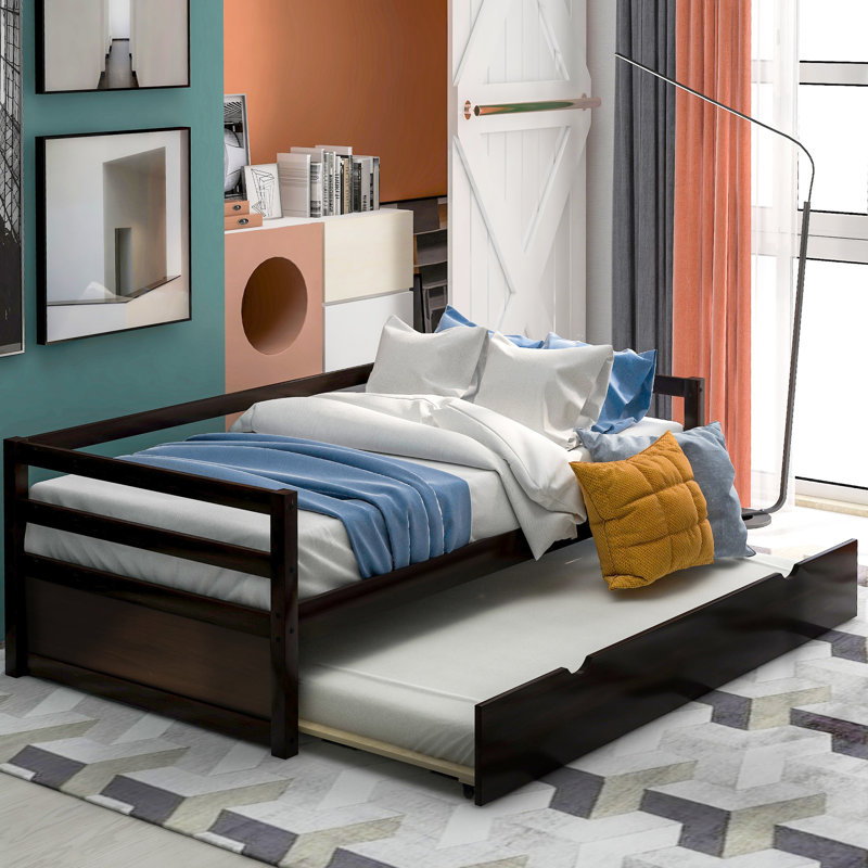 Lit de jour avec lit gigogne escamotable - Simple - Bois massif pour la chambre à coucher