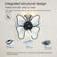 Ventilateur de plafond 19,7 pouces avec lumières et télécommande avec style papillon moderne