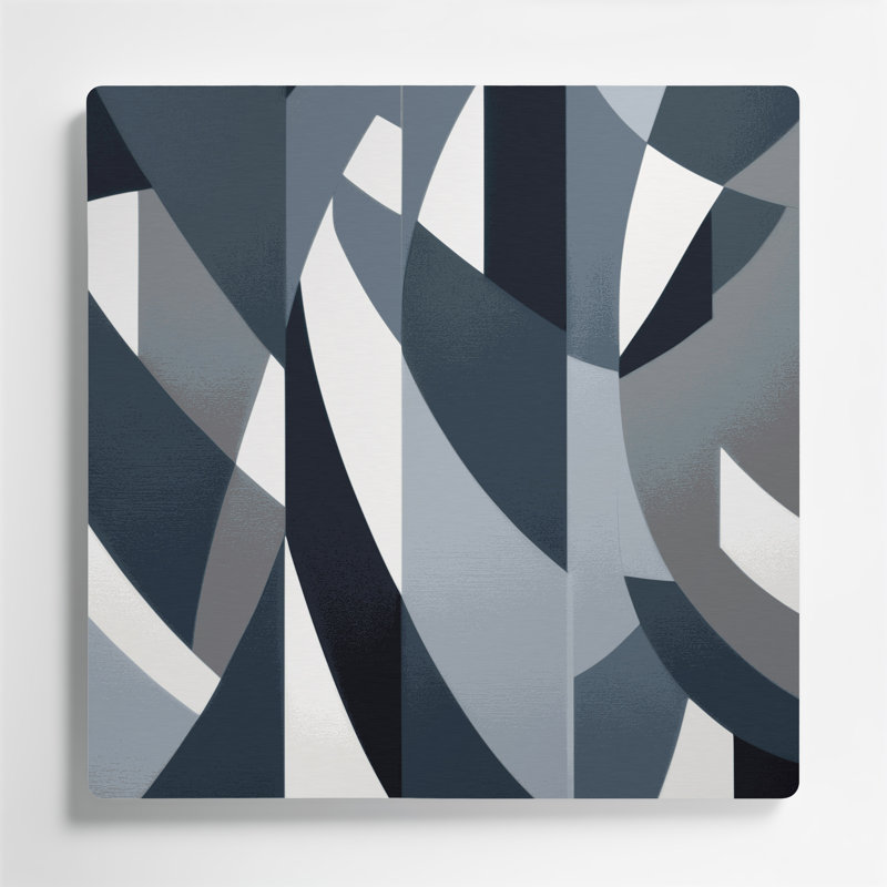 Abstrait formes 86, art mural gris en métal