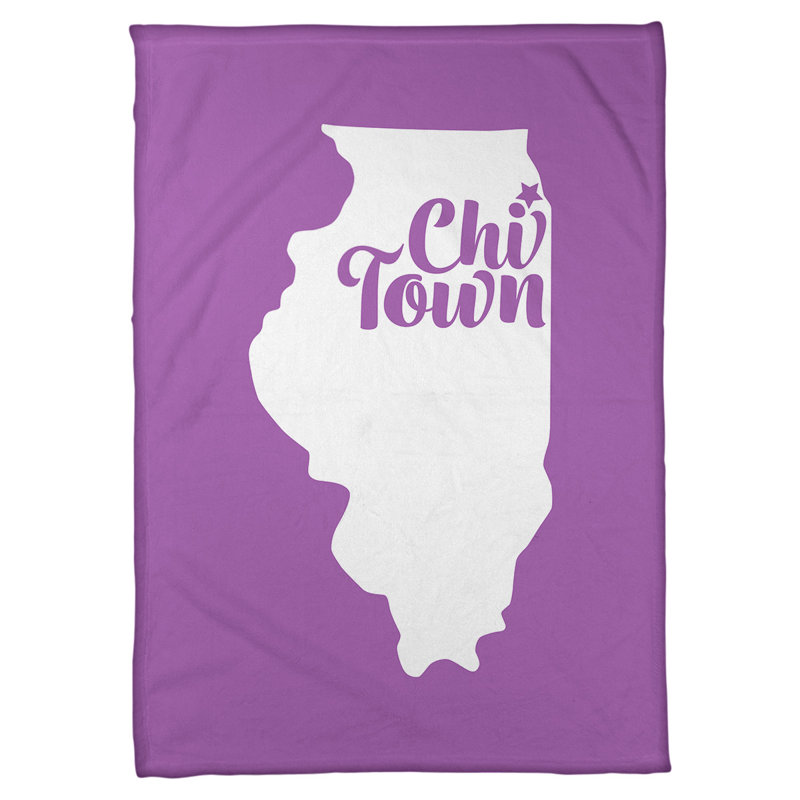 Couverture de polaire chicago de la maison, 50 po x 60 po, Violet