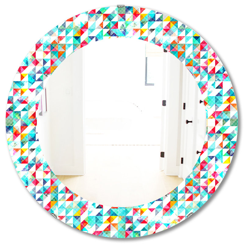 Triangular Colourfields 11 Wall Mirror, 31.5" H x 31.5" W
