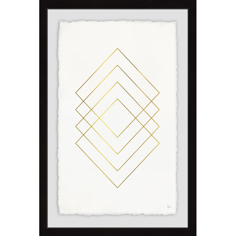 « golden diamond lines », reproduction d’impression encadrée, H 30 po x l 20 po x P 1,5 po