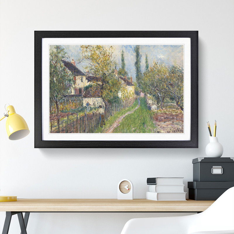 A Pathe at Les Sablons by Alfred Sisley - Picture Frame Painting, Black Framed, 36cm H x 48cm W x 2cm D