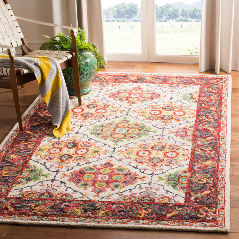 Husson Hand Tufted Wool And Cotton Oriental Rug, Rectangle 4' x 6'