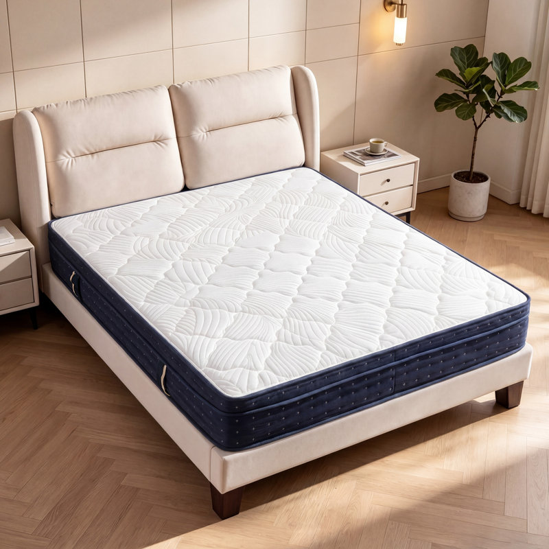 Medium Firm Mattress 12 Inch- Hybrid Mattresses In A Box With Individual Pocket Spring For Motion-Isolation & Pain, Queen
