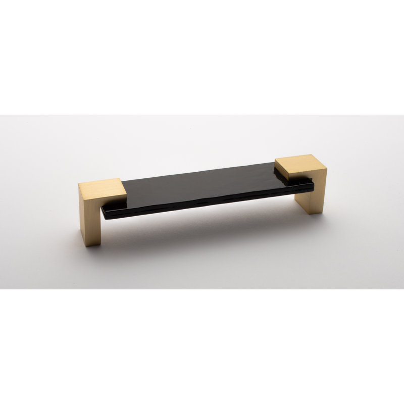 Affinity 5.625" Center to Center Bar Pull, Satin Brass/Black