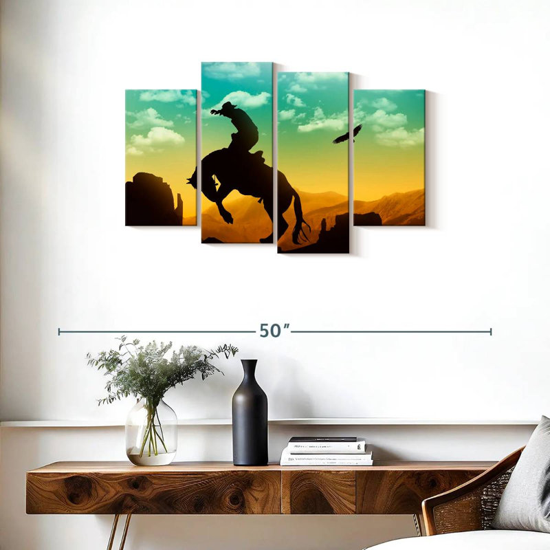 Lelar Eagle And Cowboy, 22" H x 36" W