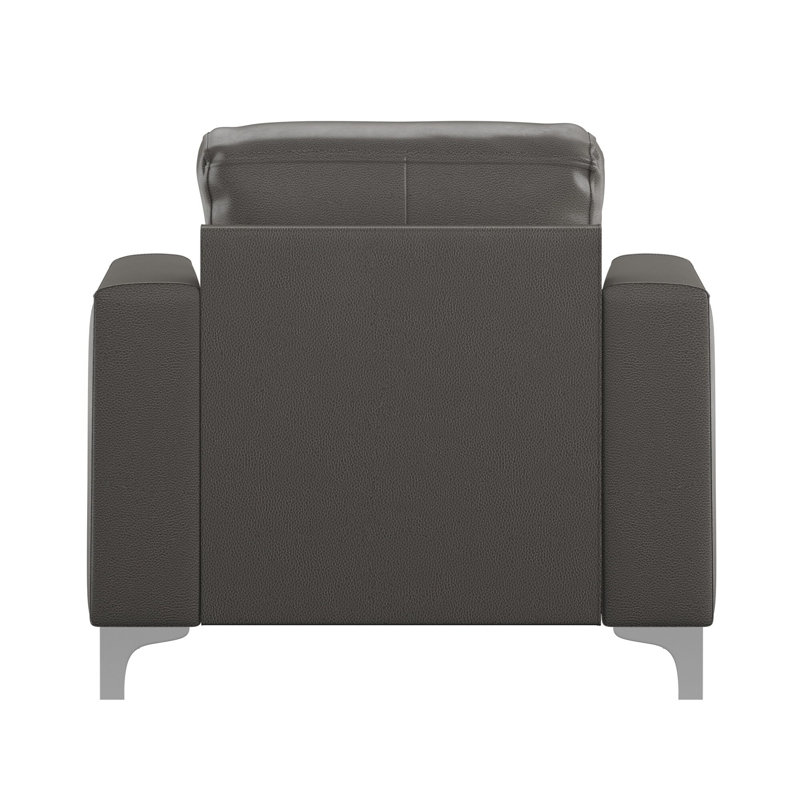 Fauteuil club en cuir 41 po, Cuir synthétique gris