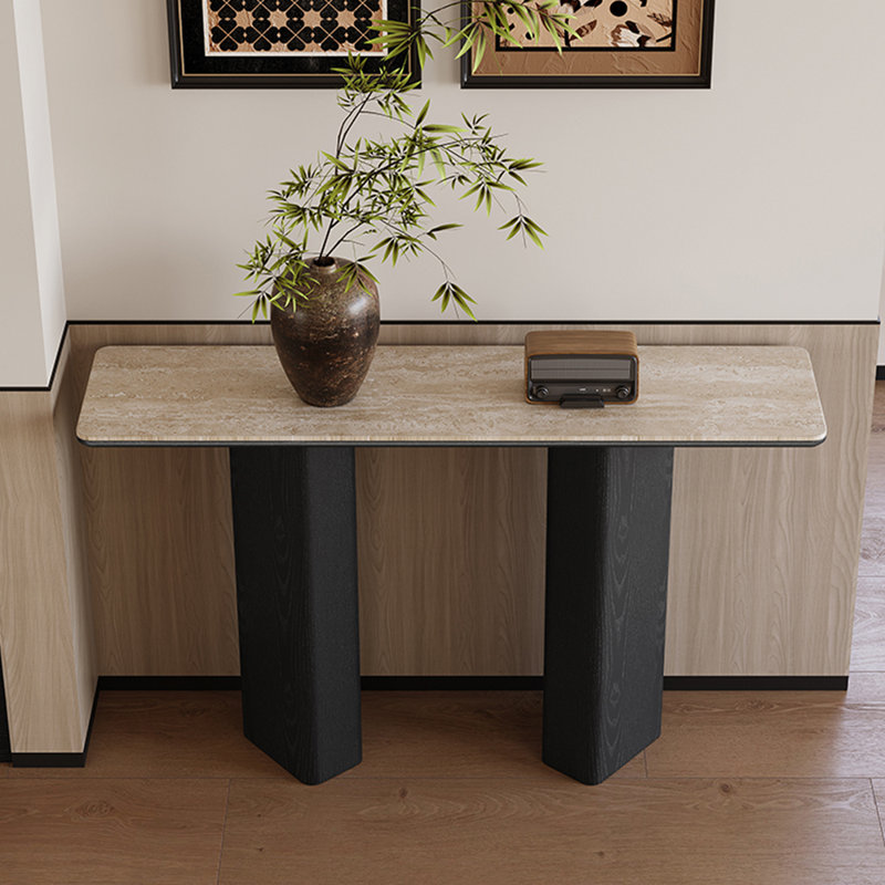 Console rétro simple, H 33,5 po x l 47,2 po x P 13,8 po, Noir