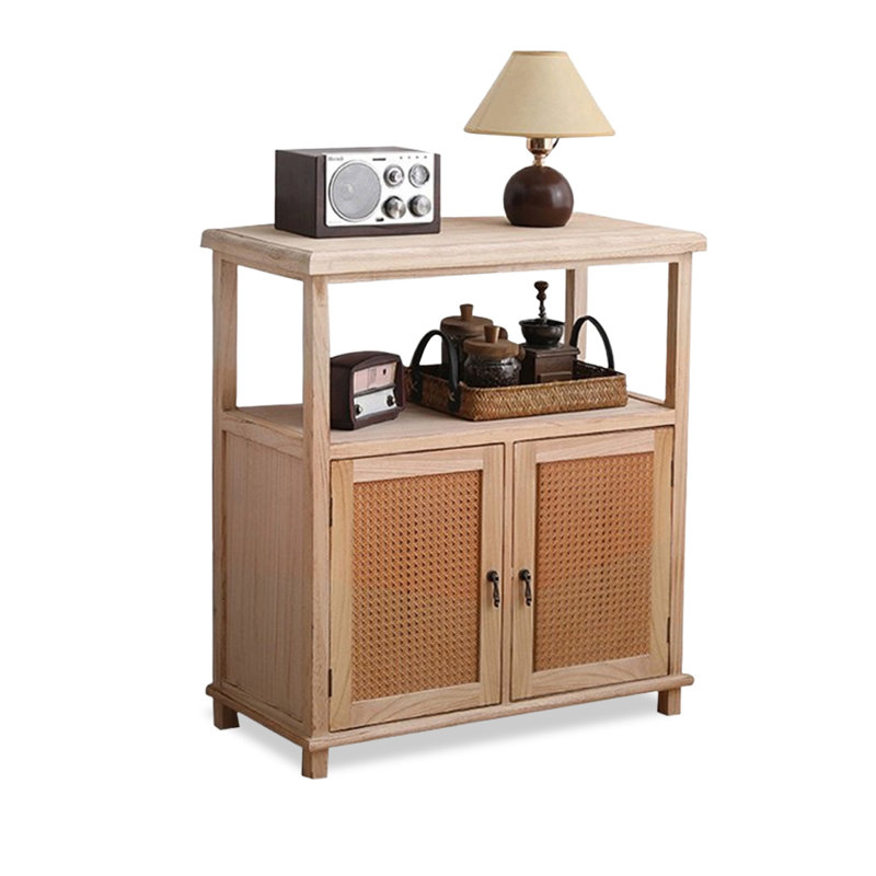 Buffet en bois massif et rotin Burlywood, Burlywood