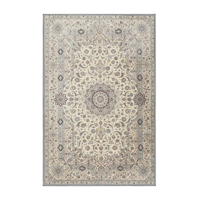 Tapis gris/crème traditionnel