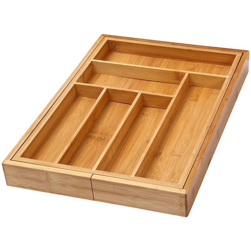 Rangement de tiroir réglable en bambou