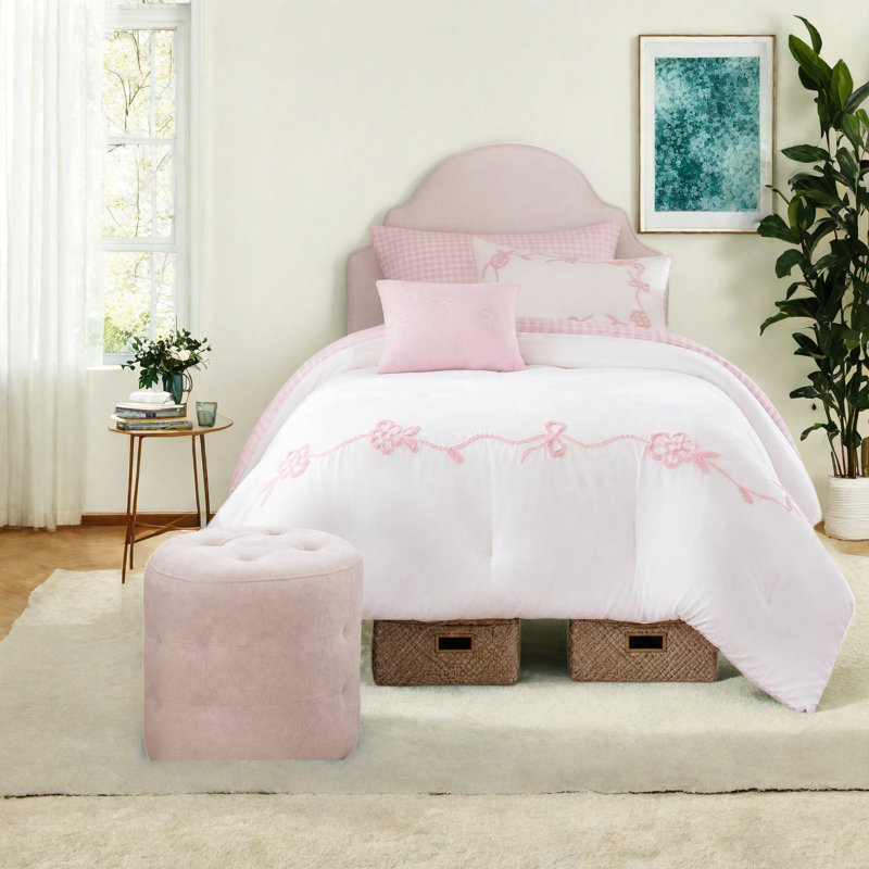 Gingham and Floral Comforter Set