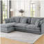 Ensemble de canapé moderne en forme de L avec repose-pieds, canapé convertible 4 places de très grande taille, tissu gris-1792720337