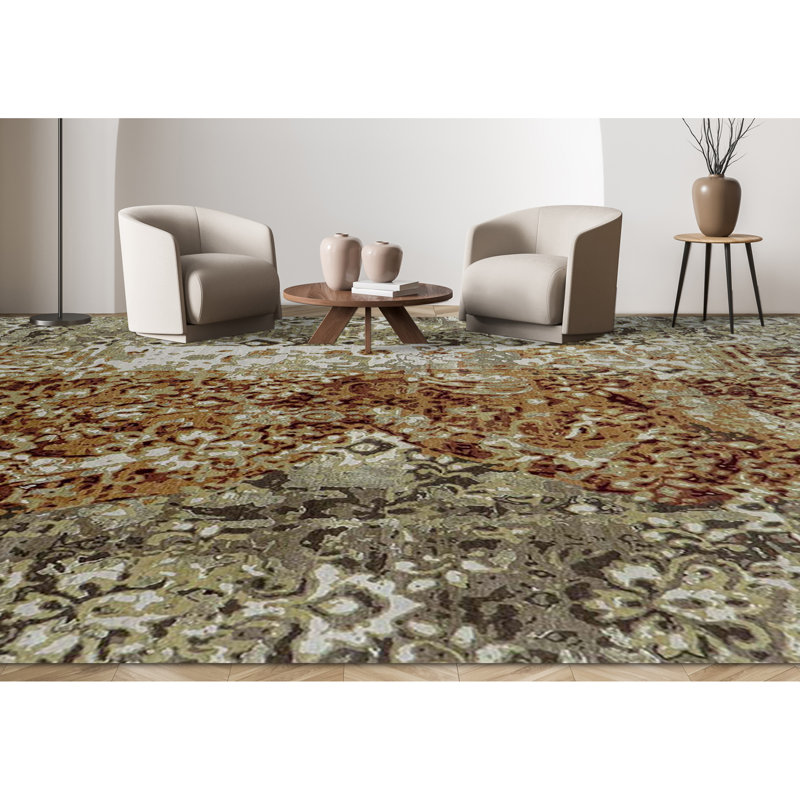 Damask Area Rug, Rectangle 12' x 15'